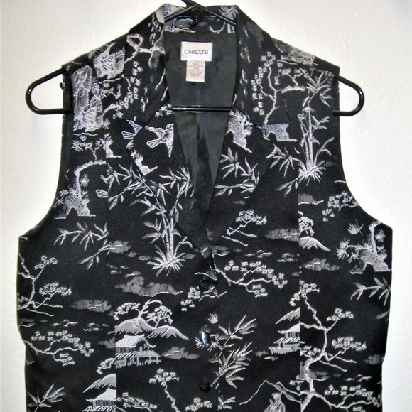 Chico's Tops - CHICO'S FULLY LINED OPEN CHEST EMBROIDERED VEST.